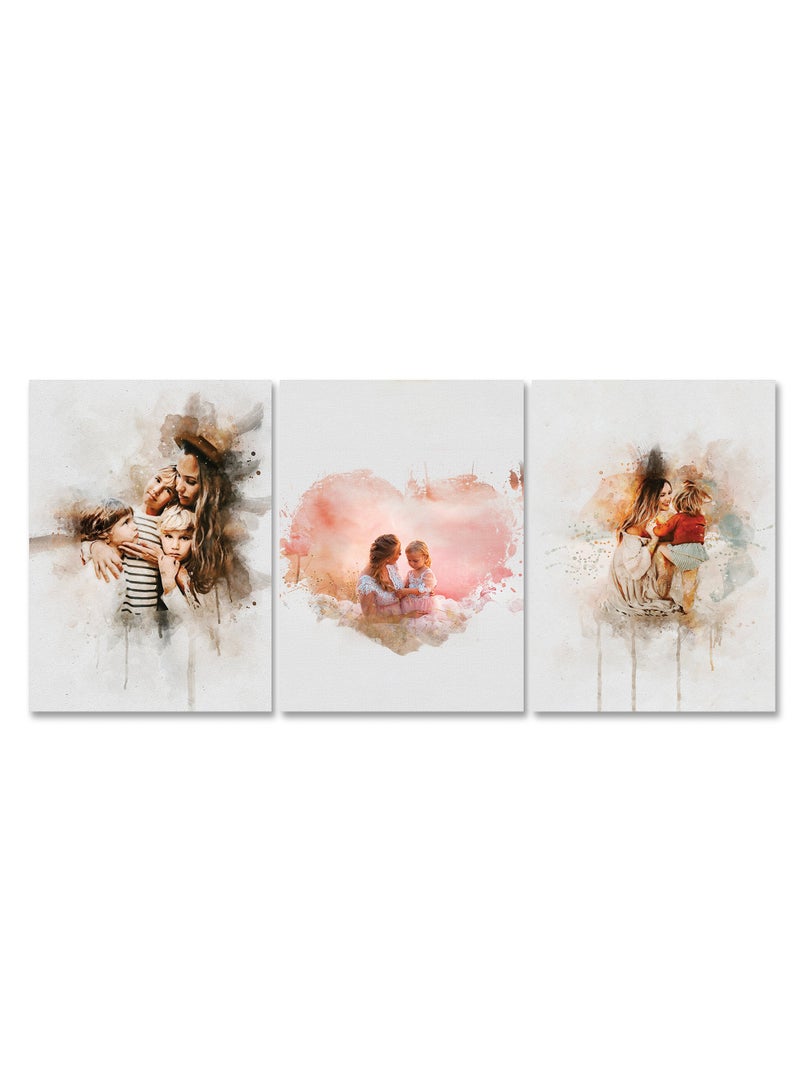 Marktna Set Of 3 Framed Canvas Wall Arts Stretched Over Wooden Frame with mother day Design - Image 2