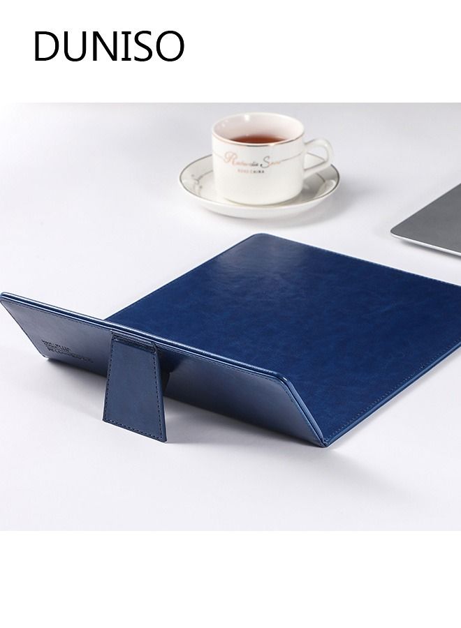 DUNISO Mini Wireless Charging Mouse Pad Premium Leather Mouse Pad Waterproof Charging Wireless Mousepad With Phone Kickstand Folds Up for Ofiice Travel - Image 4