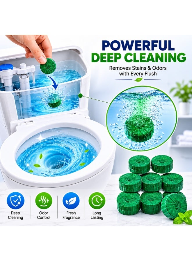 Pack of 8 Toilet Bowl Cleaner Tablets, Automatic Toilet Cleaning Tablets, Long Lasting Toilet Tank Tablets, Powerful Toilet Bowl Deodorizer with Fresh Scent, Removes Stains, Limescale & Odors, Septic Safe Toilet Cleaner - Image 2