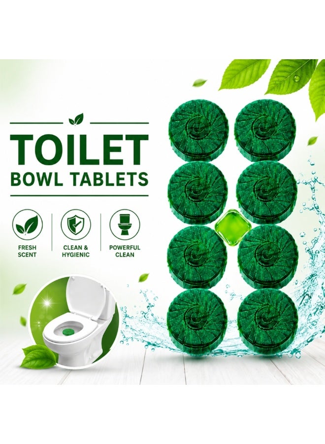 Pack of 8 Toilet Bowl Cleaner Tablets, Automatic Toilet Cleaning Tablets, Long Lasting Toilet Tank Tablets, Powerful Toilet Bowl Deodorizer with Fresh Scent, Removes Stains, Limescale & Odors, Septic Safe Toilet Cleaner - Image 1