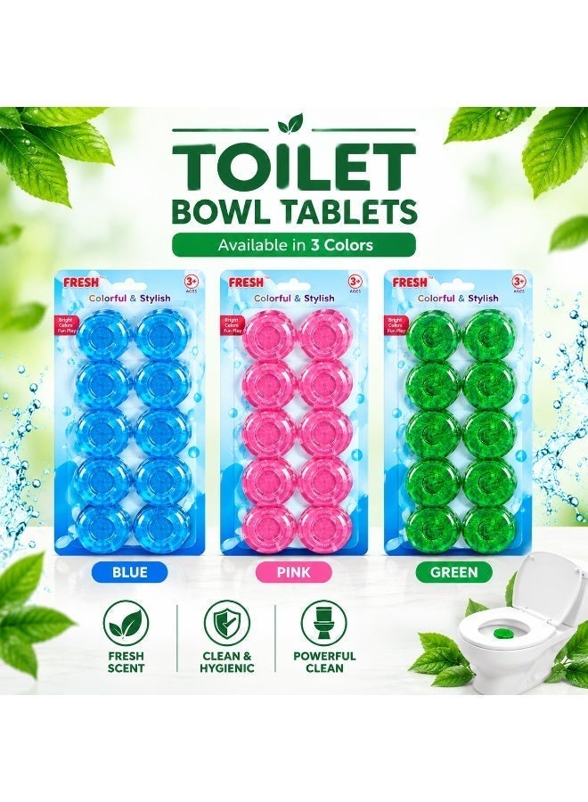 Lukadah Toilet Bowl Cleaning Tablets – Powerful Toilet Cleaner & Freshener, Easy-to-Use Multi Color Toilet Bowl Tablets - Image 3