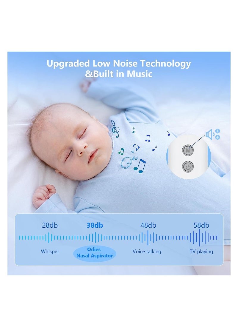 SYOSI Electric Baby Nasal Aspirator, Rechargeable Adjustable 3-Level Suction with Music and 3 Silicone Tips, Toddler Deeply Nose Cleaner  - Image 3