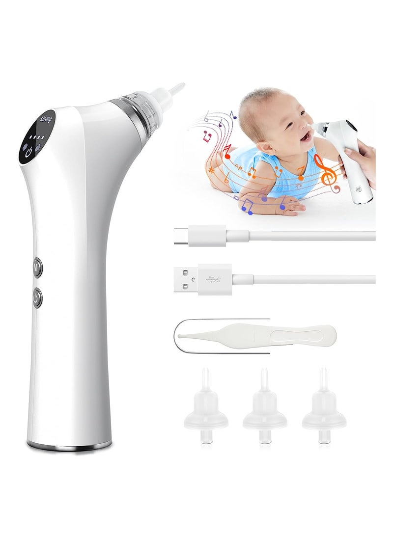 SYOSI Electric Baby Nasal Aspirator, Rechargeable Adjustable 3-Level Suction with Music and 3 Silicone Tips, Toddler Deeply Nose Cleaner  - Image 1