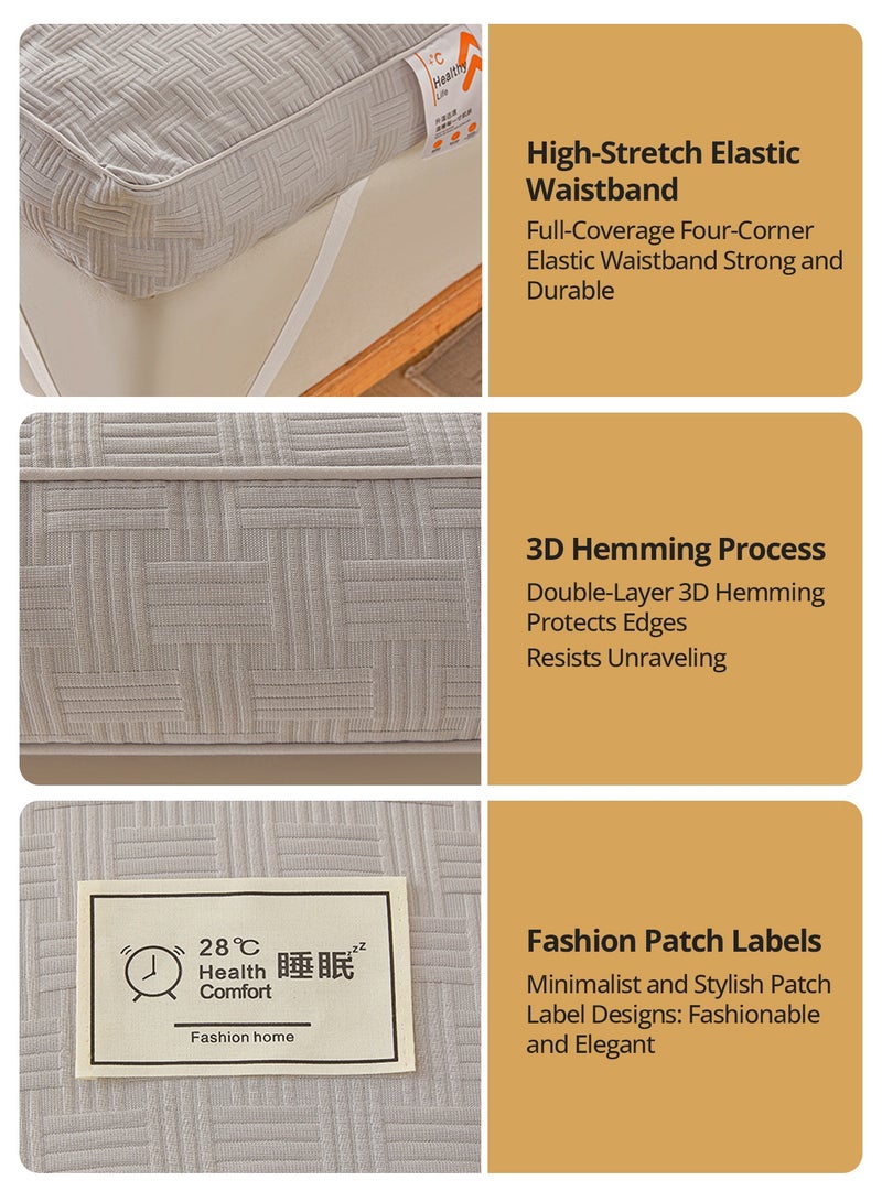 Hahamiya Luxury Mattress, 9cm Thickened Design, 10% Soy Fiber + 90% Hollow Fiber Scientific Filling, Lyocell Tencel Fabric, Soft & High Resilience, Skin-Friendly & Breathable, Anti-Mite & Moisture-Resistant - Image 5