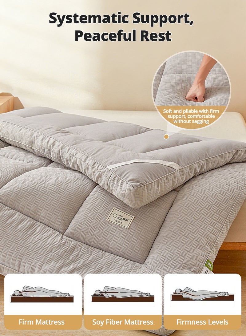 Hahamiya Luxury Mattress, 9cm Thickened Design, 10% Soy Fiber + 90% Hollow Fiber Scientific Filling, Lyocell Tencel Fabric, Soft & High Resilience, Skin-Friendly & Breathable, Anti-Mite & Moisture-Resistant - Image 2