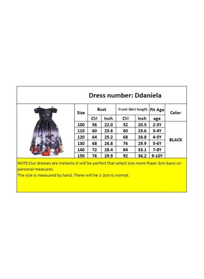 D'Daniela Halloween Printed Off-Shoulder Dress - Black - Image 3