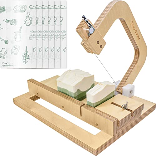 Hepgodin Wooden Soap Cutter for Soap Making Supplies Adjustable Wire Slicer Cutting Tool Handmade - Image 1