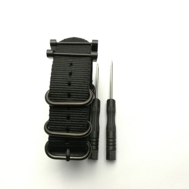 Smartwatch Band: 20mm 22mm 24mm Black Nylon & Silicon Strap - Easy Adjustable Length Waterproof Durable Design for Suunto Core Smartwatch Traditional Watch - Image 3