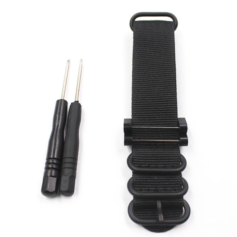 Smartwatch Band: 20mm 22mm 24mm Black Nylon & Silicon Strap - Easy Adjustable Length Waterproof Durable Design for Suunto Core Smartwatch Traditional Watch - Image 1