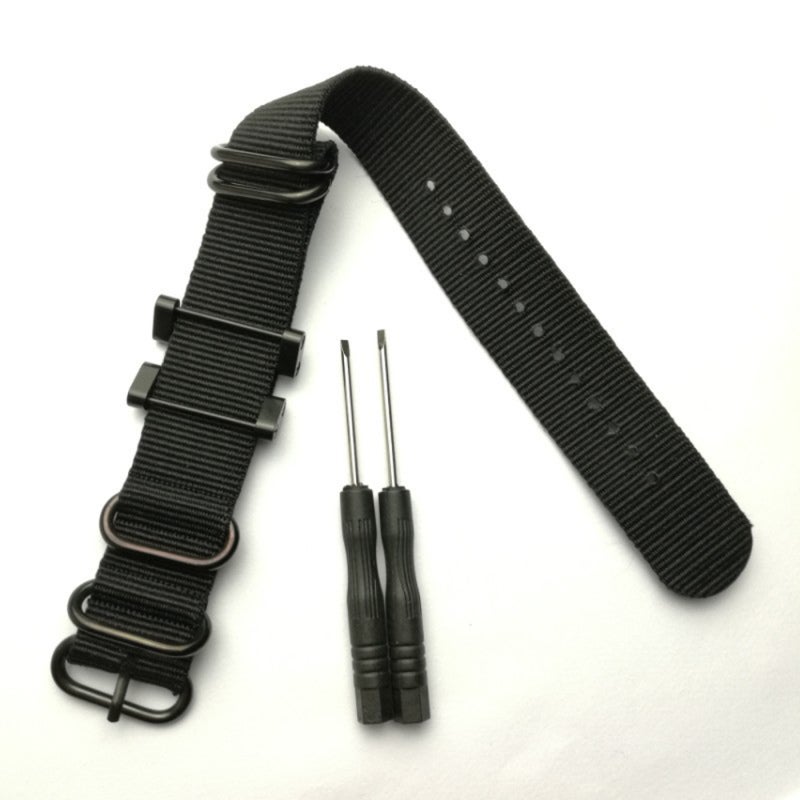 Smartwatch Band: 20mm 22mm 24mm Black Nylon & Silicon Strap - Easy Adjustable Length Waterproof Durable Design for Suunto Core Smartwatch Traditional Watch - Image 2