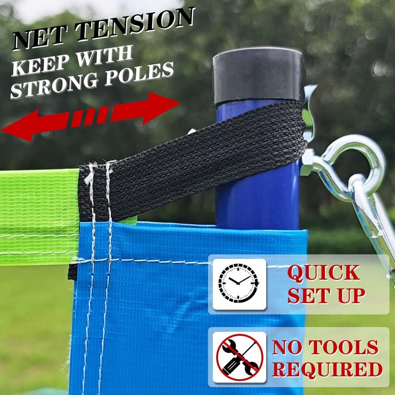 Zdgao Outdoor Portable Volleyball Net System - Adjustable Height Poles with Soft Volleyball Ball, Pump, Hammer, Boundary Line, and Carry Bag for Backyard, Beach, Lawn - Image 5