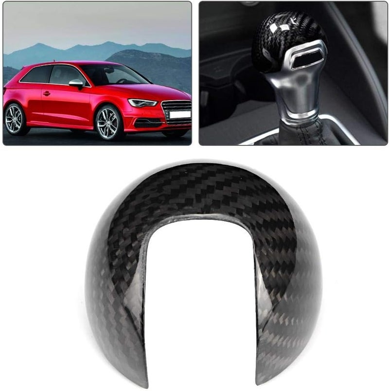 woobles Gear Shift Knob Cover , Car Carbon Fiber Gear Shift Knob Head Cover Fit for A3 S3 2012-2018 Left-Hand Driving - Image 4
