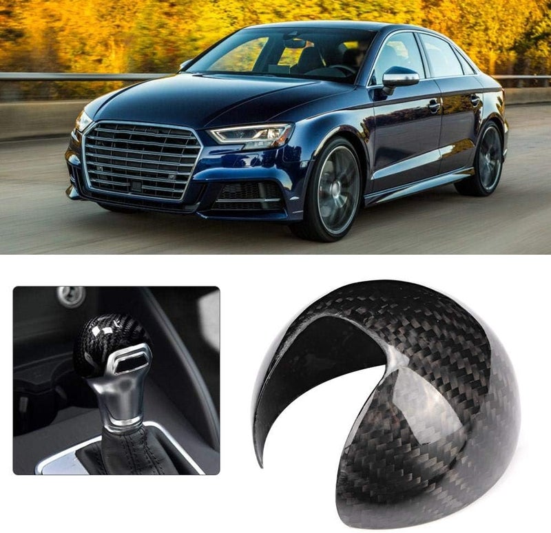 woobles Gear Shift Knob Cover , Car Carbon Fiber Gear Shift Knob Head Cover Fit for A3 S3 2012-2018 Left-Hand Driving - Image 3