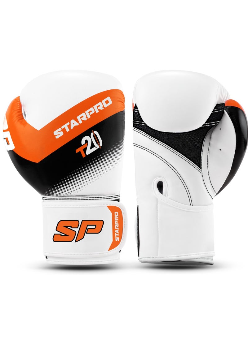 Starpro - T20 Boxing Gloves 8oz 10oz 12oz 14oz 16oz Vegan Leather Gloves for Training Sparring with Waterproof Lining Breathable Mesh Hand Protection - Image 1