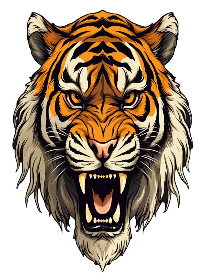 Zaiphany 16"X16" Tiger Head Wall Decal Sticker Decor,Tiger Head Pictures Wall Art Stickers - Image 1