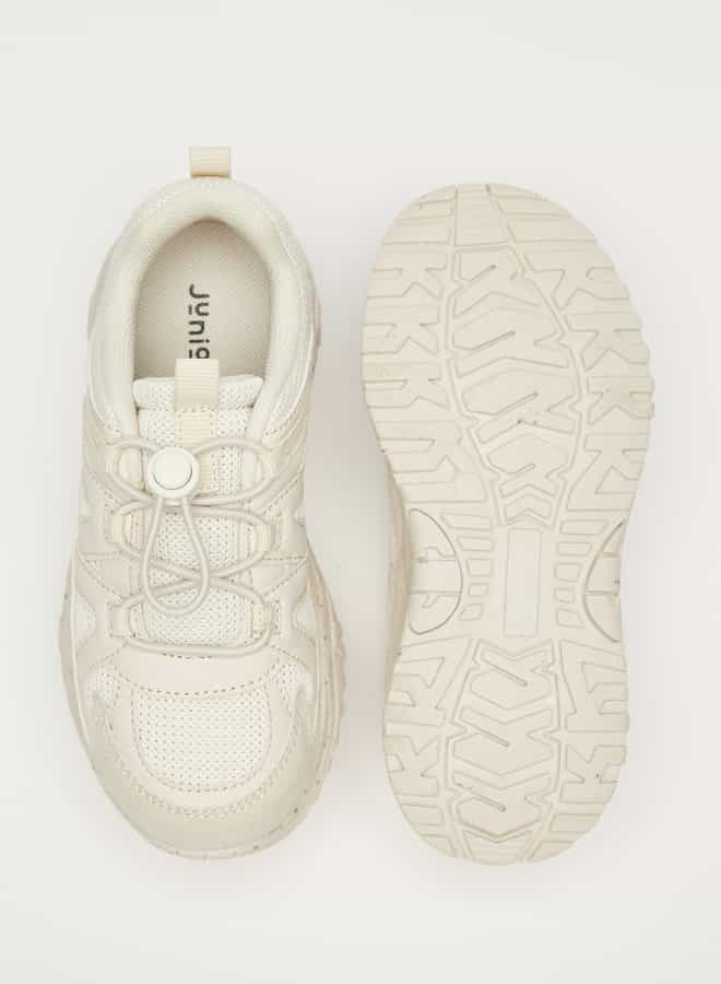 JUNIORS Boys Panelled Slip-On Sneakers with Drawstring Detail  - Image 4