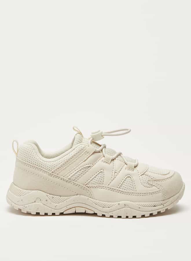 JUNIORS Boys Panelled Slip-On Sneakers with Drawstring Detail  - Image 3