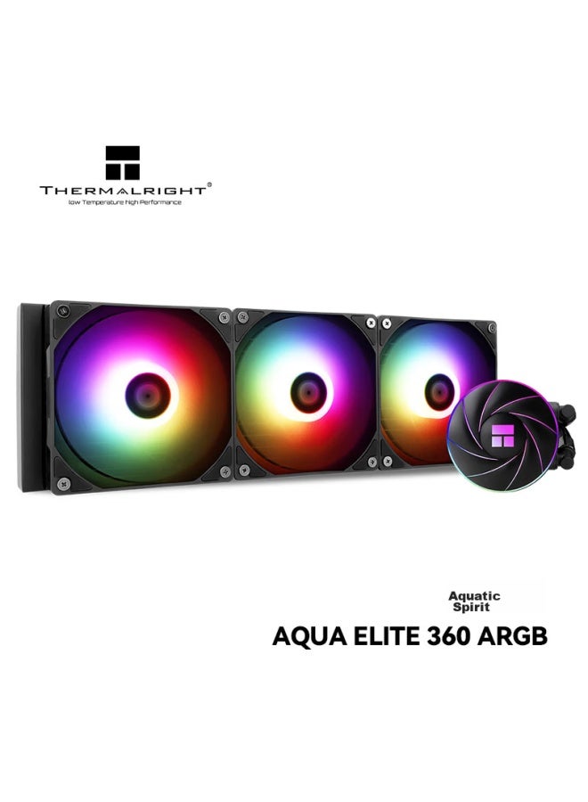Thermalright Aqua Elite 360 Argb All-in Liquid Cooler With Eclipse Chroma Lighting Effects, Full Metal Mounting Brackets, Argb Water Block, Ae360 Argb - Image 1