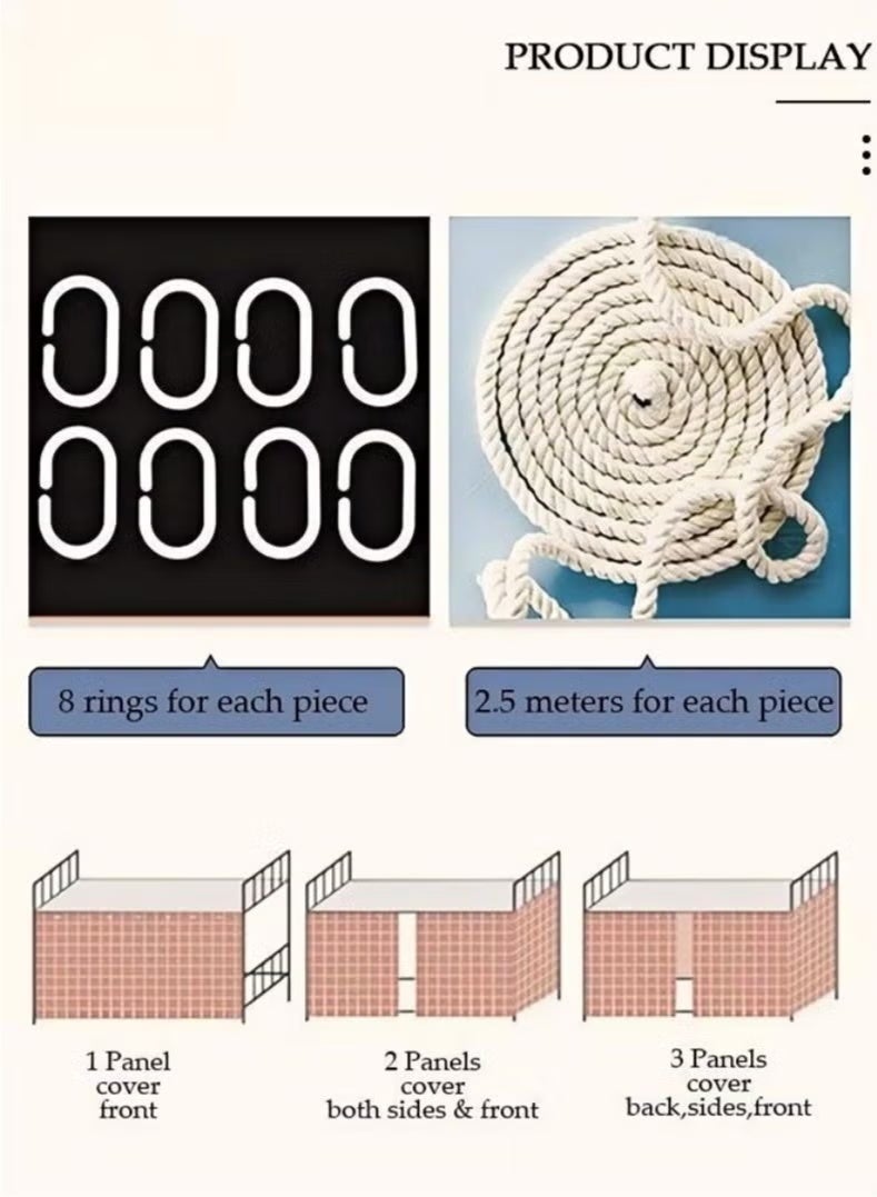 لاكي 2 قطعة ستارة سرير خاصة في الجزء السفلي من السرير بطابقين، ستارة تعتيم سرير مفردة قابلة للتنفس والغبار، ستارة سرير عائلية عنبر، يمكن أن تغطي 3 جوانب - Image 4