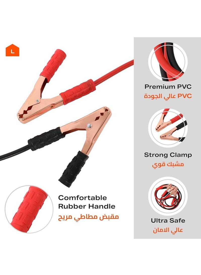 كابلات توصيل السيارات - كابلات تقوية شديدة التحمل مع مشابك نحاسية معزولة - سلك توصيل عالي التيار للسيارات لشحن بطارية السيارة في حالات الطوارئ، وصيانة المساعدة على الطريق - Image 4