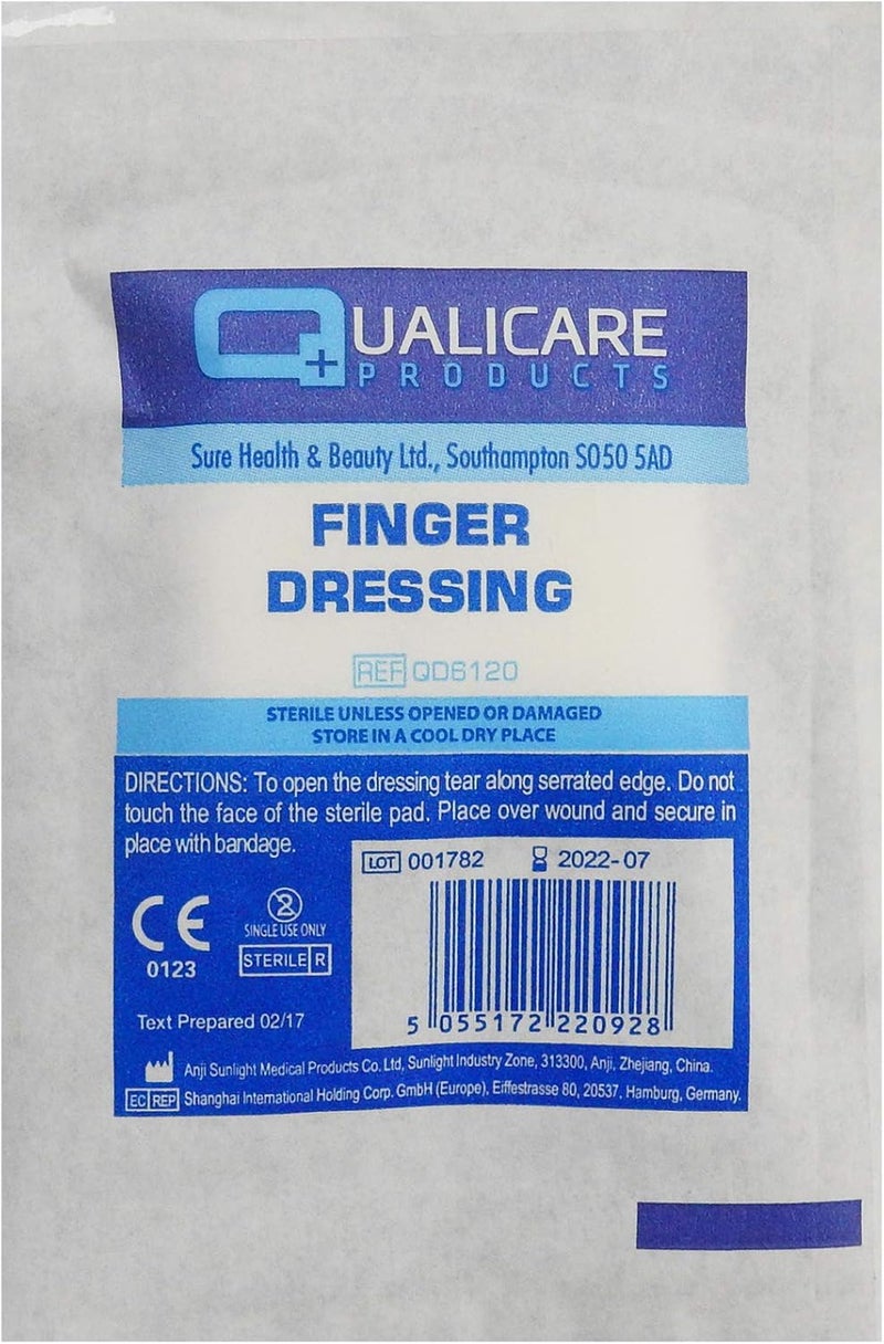 Qualicare 3 Pack of QUALICARE First AID STERILE Medical Adhesive Finger Wound Cut Bandage DRESSINGS - Image 2