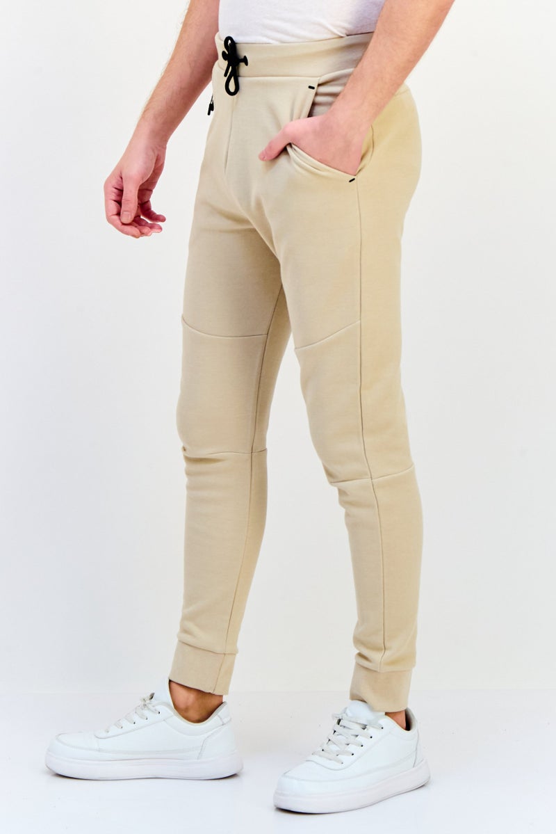 Celio Men Regular Fit Solid Jogger Pants, Tan - Image 2
