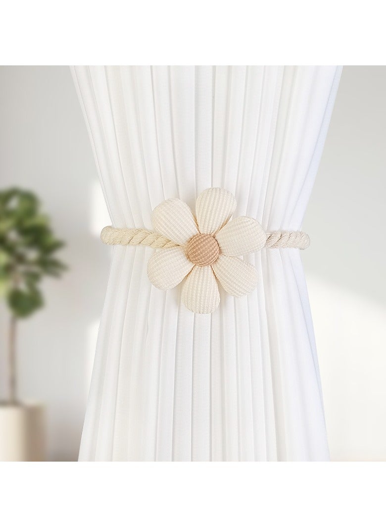 مشبك ستارة مغناطيسي مكون من قطعتين، رباط ستارة بسيط، زهرة صغيرة منعشة، مجموعة حبل ستارة مبتكرة، حامل ستارة الباب لغرفة النوم وغرفة المعيشة وديكور المنزل - Image 3