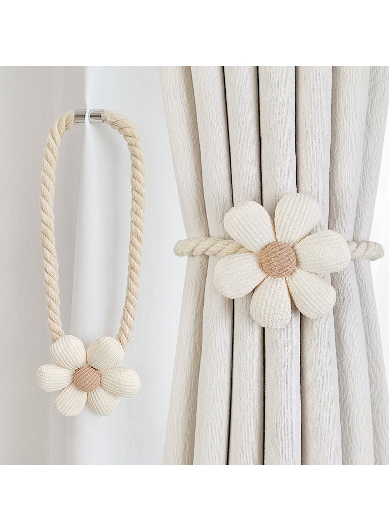 مشبك ستارة مغناطيسي مكون من قطعتين، رباط ستارة بسيط، زهرة صغيرة منعشة، مجموعة حبل ستارة مبتكرة، حامل ستارة الباب لغرفة النوم وغرفة المعيشة وديكور المنزل - Image 1