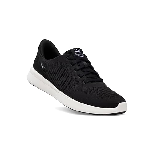 Kizik Lima 2 Slip On Shoes for Men: Comfortable All-Day for Walking, Gym, or Casual Wear, Wide Toe Box Available, Slip in & Stand Out, Hands Free - Black/Bright White Wide M8.5 - Image 1