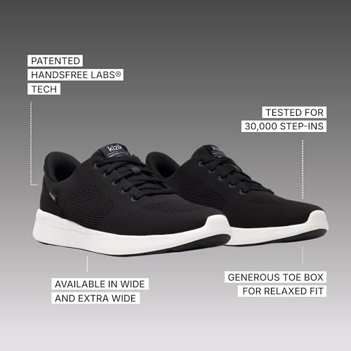 Kizik Lima 2 Slip On Shoes for Men: Comfortable All-Day for Walking, Gym, or Casual Wear, Wide Toe Box Available, Slip in & Stand Out, Hands Free - Black/Bright White Wide M8.5 - Image 3