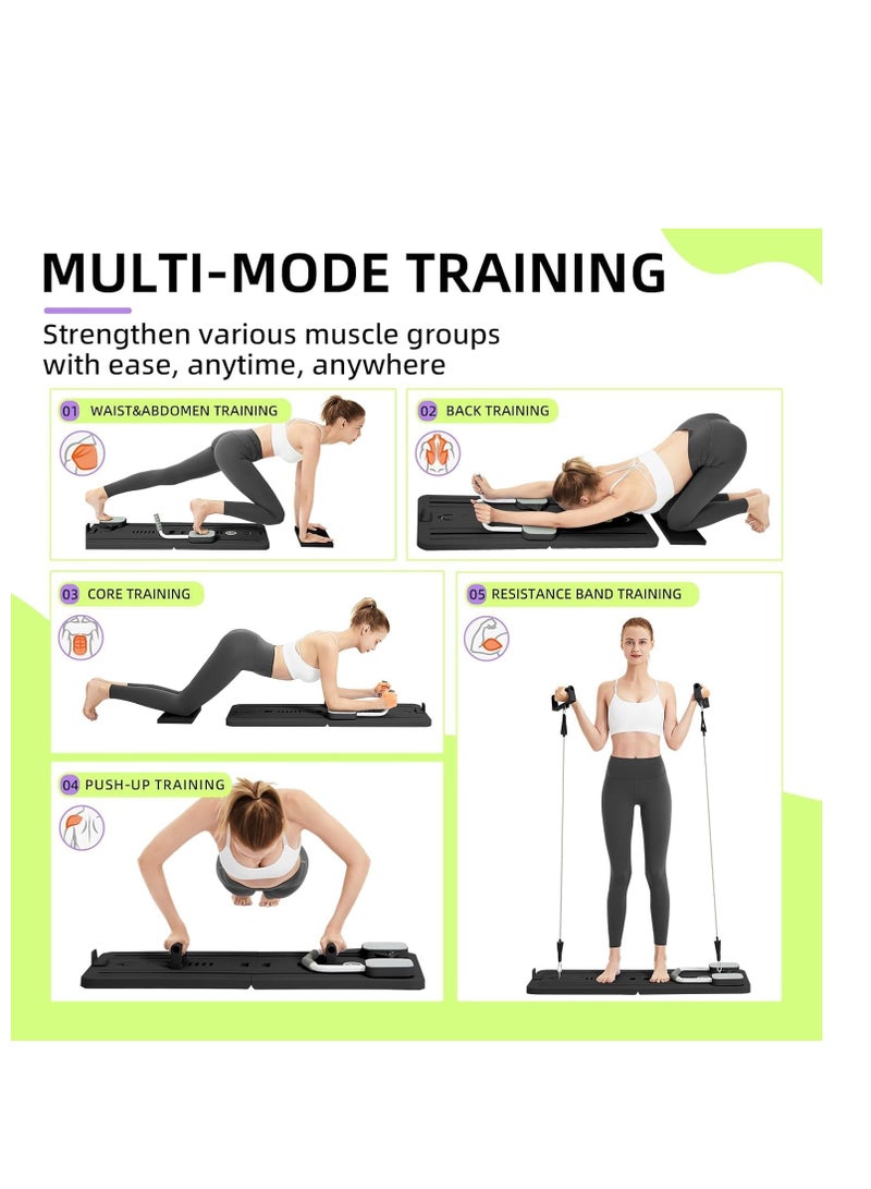 Y&D Portable Pilates Reformer Machine for Home Gym - Auto-Rebound Pilates Board with Abdominal Core Trainer & Full Body Workout  Professional Pilates Equipment for Men Women  - Image 3