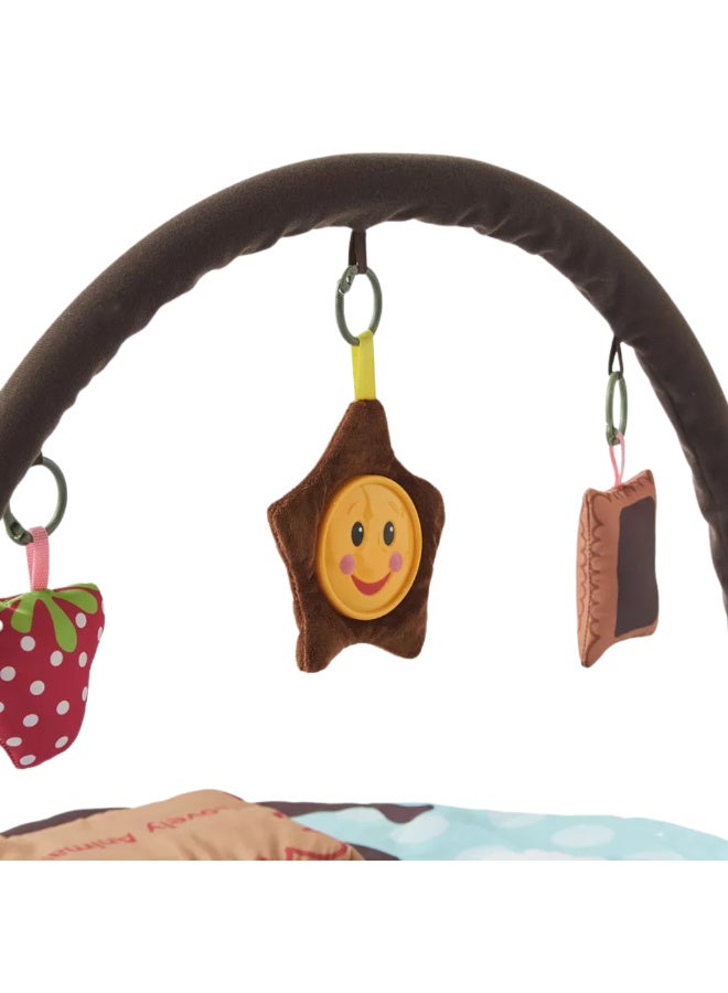 Tiibaby 2 in 1 Portable Baby Cot and Playmat with Mosquito Net and Hanging Toys - Foldable Baby Cot and Playmat - Lightweight and Easy to Carry - Cute and Safe Design for Babies from Birth - Multi-Color (Blue) - Image 5