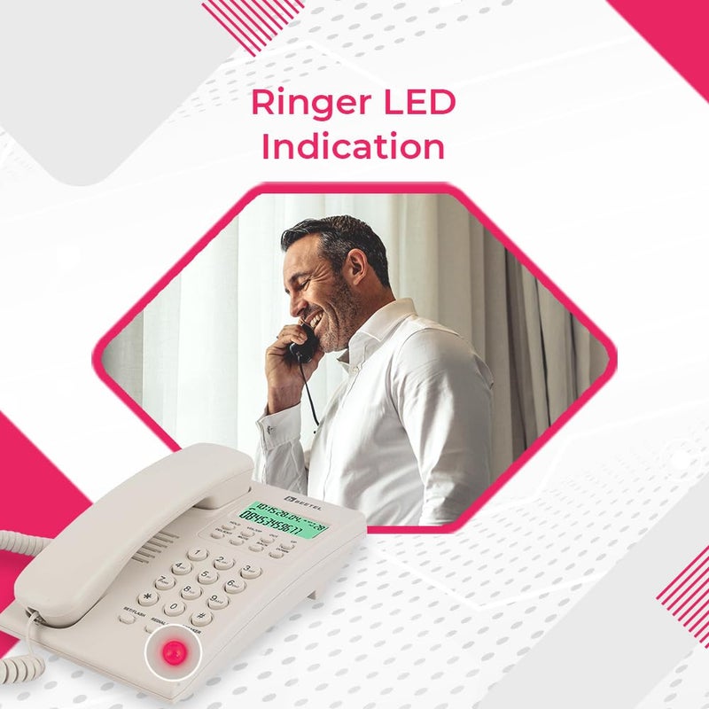 Beetel جهاز G30 الجديد، معتمد من TEC، شاشة LCD لعرض معرف المتصل، LED للجرس، متوافق مع DTMF/FSK، هاتف مكبر صوت قابل للتعديل في اتجاهين، موسيقى أثناء الانتظار، قابل للتثبيت على المكتب/الحائط، تباين LCD بثلاث مستويات (G30-رمادي دافئ) - Image 3