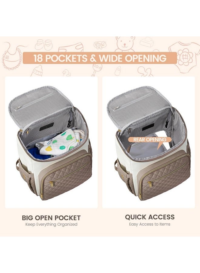 لوف فوك حقيبة ظهر حفاضات LOVEVOOK كبيرة السعة مع وسادة تغيير محمولة، خفيفة الوزن ومقاومة للماء ومعزولة، حقيبة ظهر سفر متعددة الوظائف للأطفال، كاكي - Image 3