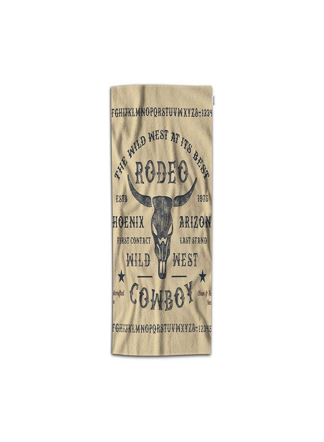 Moslion Vintage Wild West Cowboy Hand Towels Retro Original Handmade Alphabet Lettering Kitchen Towels Soft Polyester-Microfiber 30x15 Inch - Image 1