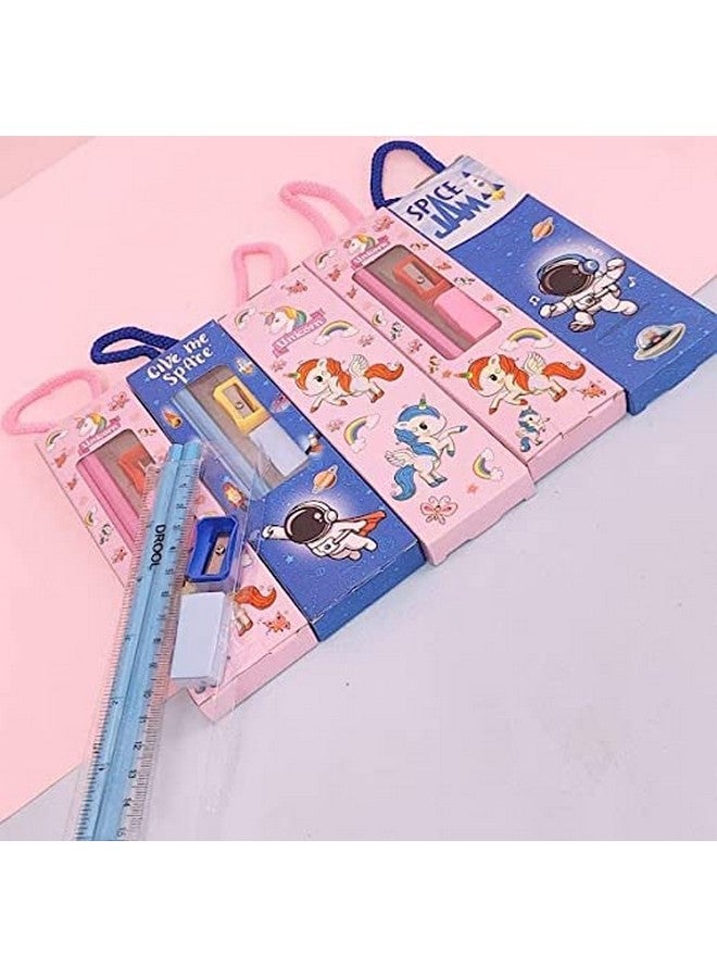 Tera13 TERA 13 Return Gifts for Kids Stationary Set (12 Pcs) Cartoon Stationary Items, Pencil, Eraser, Sharpener School Stationary Set for Girls & Boys Birthday Gifts - Image 2