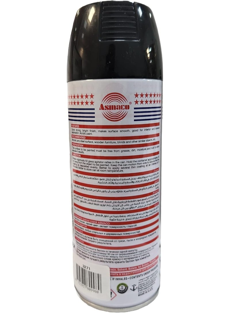 Asmaco Spray Paint Black 400ML - Image 3