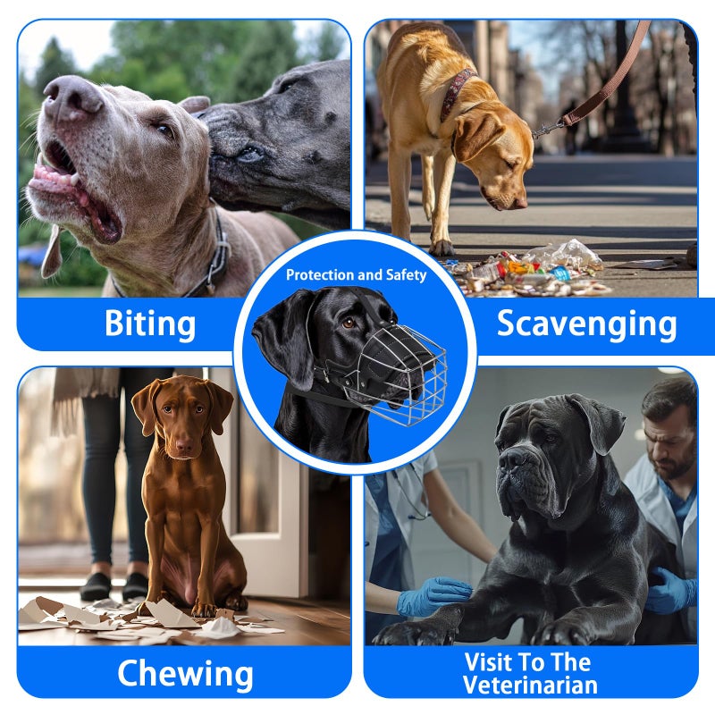 KEUYE Great Dane Muzzle to Prevent Biting,Extra Large Dog Muzzle for Great Dane,Metal Basket Muzzle for Great Dane Breathable and Drinkable - Image 5