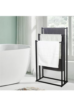 GUDOO Free Standing Towel Rack for Bathroom 3 Tier Stainless Steel Towel Bar Heavy Duty Blanket Drying Stand Holder for Outdoor Pool Bedroom Living Room Next to Tub or Shower  - Image 1