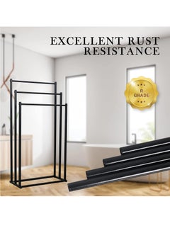 GUDOO Free Standing Towel Rack for Bathroom 3 Tier Stainless Steel Towel Bar Heavy Duty Blanket Drying Stand Holder for Outdoor Pool Bedroom Living Room Next to Tub or Shower  - Image 3