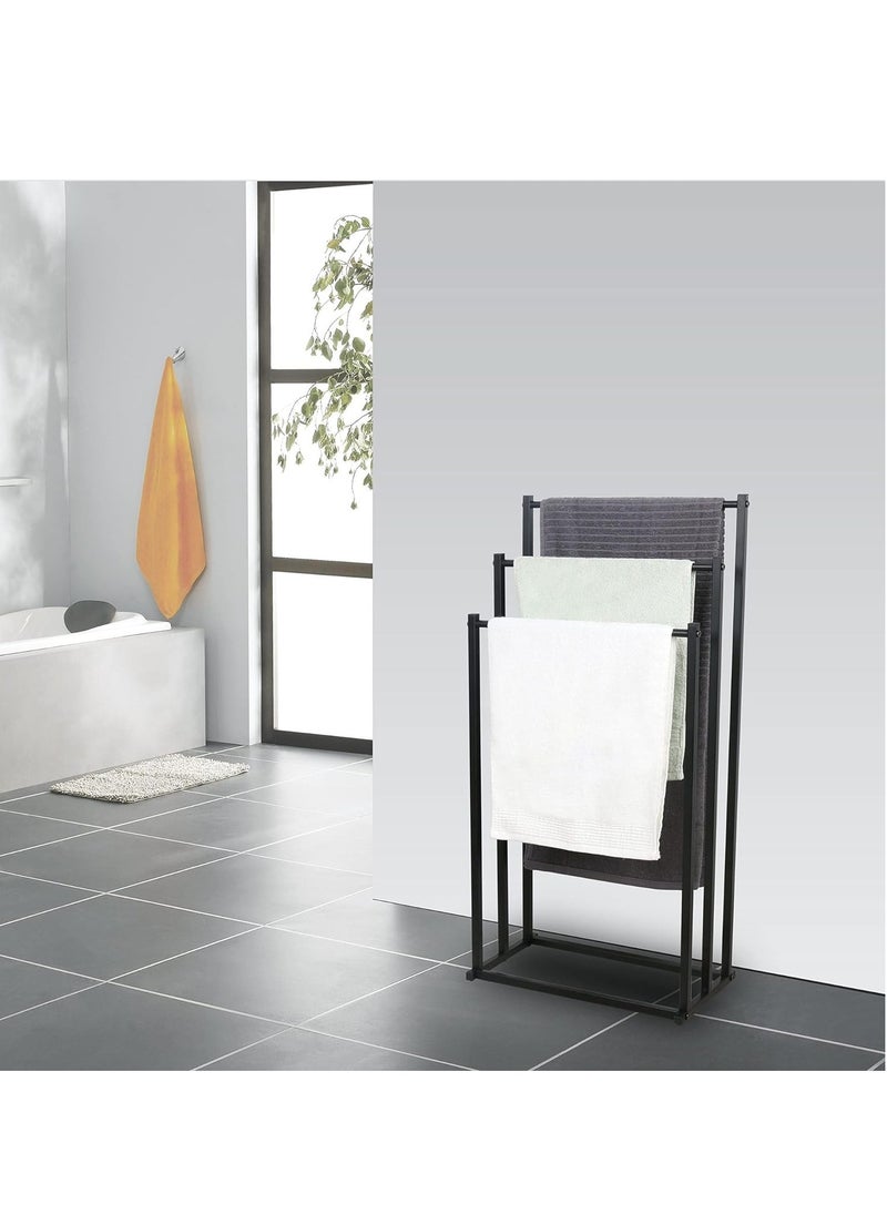 GUDOO Free Standing Towel Rack for Bathroom 3 Tier Stainless Steel Towel Bar Heavy Duty Blanket Drying Stand Holder for Outdoor Pool Bedroom Living Room Next to Tub or Shower  - Image 2