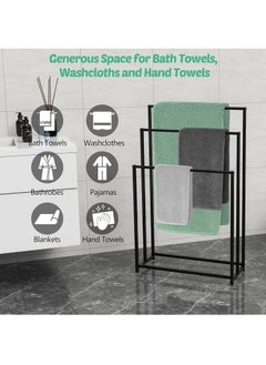 GUDOO Free Standing Towel Rack for Bathroom 3 Tier Stainless Steel Towel Bar Heavy Duty Blanket Drying Stand Holder for Outdoor Pool Bedroom Living Room Next to Tub or Shower  - Image 4