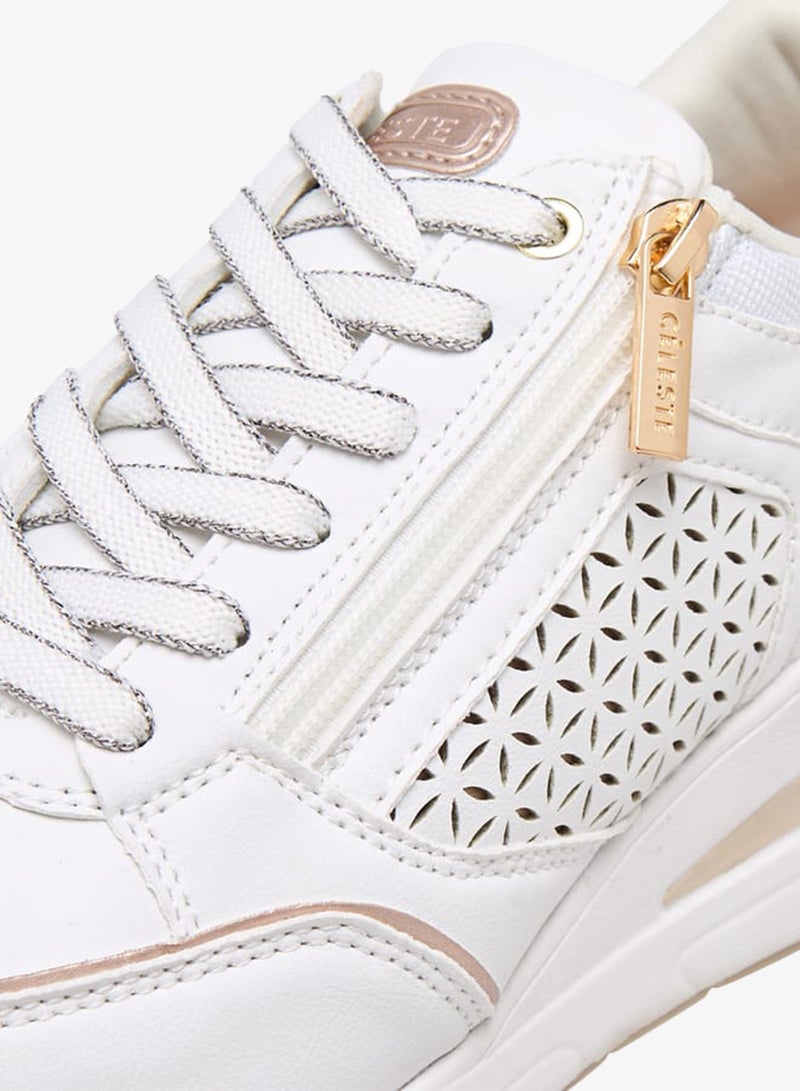 Celeste Women's Panelled Sneakers with Lace-Up Closure - Image 3