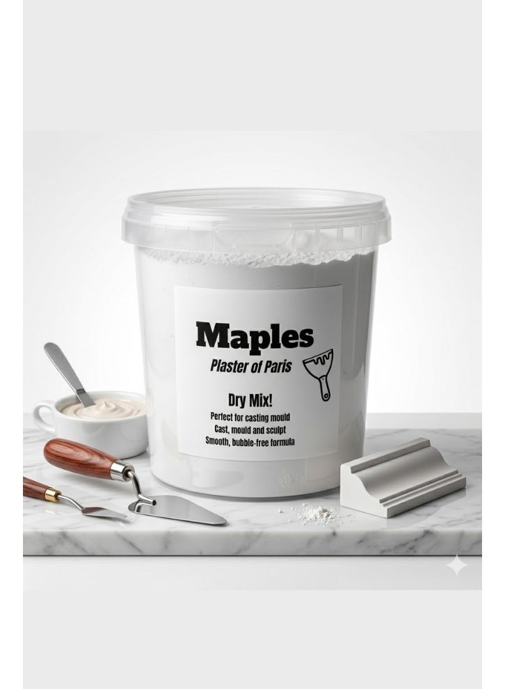 Maple's Maples Plaster of Paris Powder – Gypsum Casting & Molding Material for Crafts, Models, Pottery & Wall Repair – 1.4kg Bucket (White) - Image 3