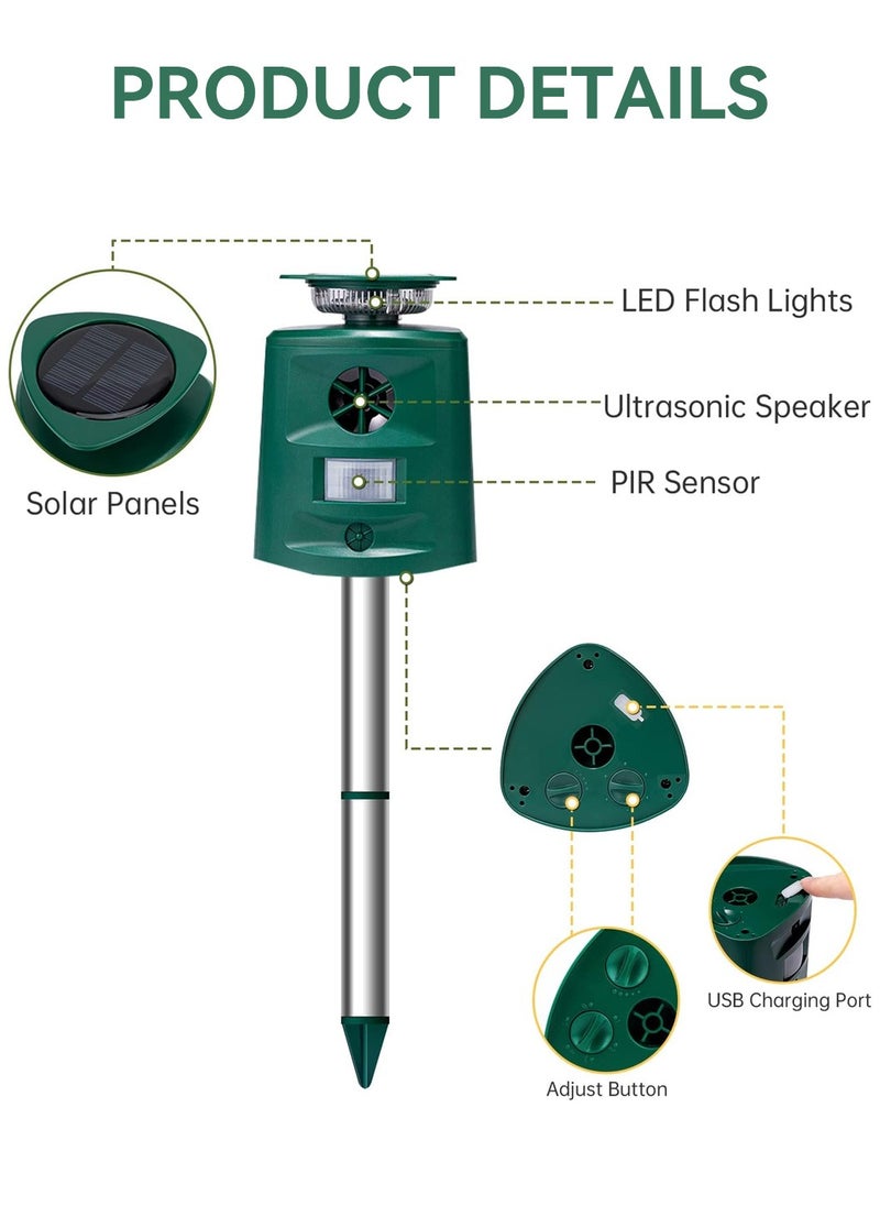 طارد الحيوانات بالموجات فوق الصوتية، 5 أوضاع لتخويف الحيوانات بالطاقة الشمسية، جهاز ردع الحيوانات في الهواء الطلق مع ضوء وامض LED، مستشعر حركة وجهاز مقاوم للماء - pzsku/Z31906A69251C22C3F609Z/45/_/1705919951/291b1349-17d8-4266-915d-1a6917a41cce