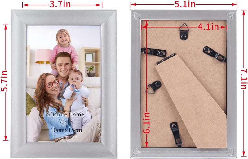 جيفت جاردن إطار صور مقاس 4×6 فضي، مجموعة من 12 قطعة، إطارات صور حديثة متعددة مقاس 4×6 بالجملة للعرض على الحائط أو الطاولة - Image 3