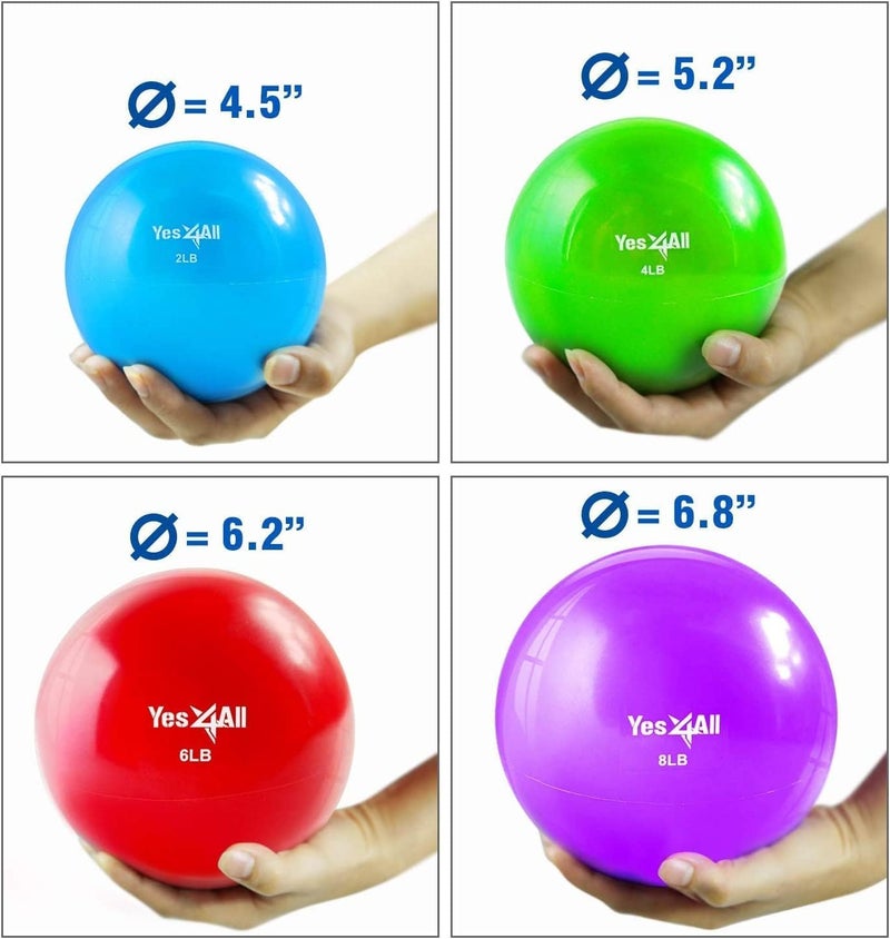 Yes4All Soft Weighted Toning Ball Smooth 2lb Pair - Image 2