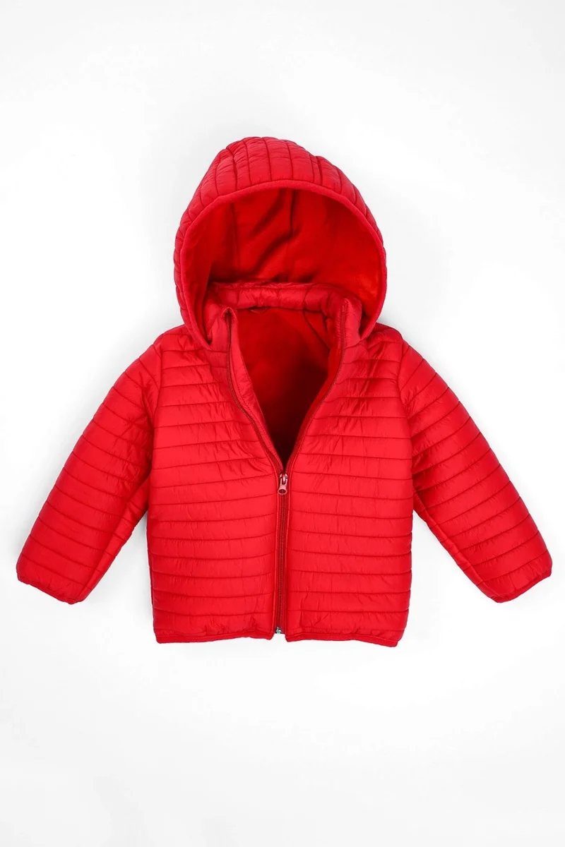 Zepkids Hooded Long Sleeve Red Color Coat