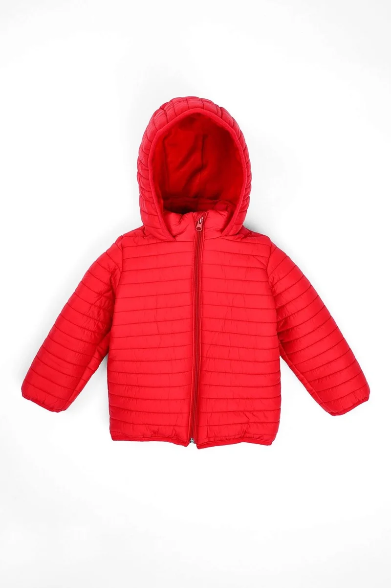 Zepkids Hooded Long Sleeve Red Color Coat