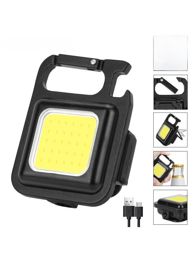 Loquat Outdoor Mini Usb Keychain Cob Work Light Car Repair Home Emergency Small Night Light Portable Lantern For Camping Hiking-Color:Aluminum Alloy 500ma - Image 2